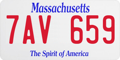 MA license plate 7AV659