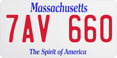 MA license plate 7AV660