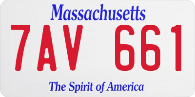 MA license plate 7AV661