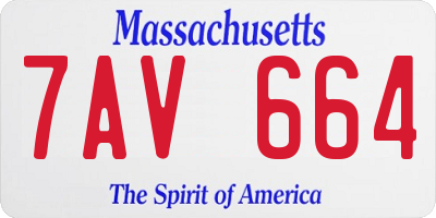 MA license plate 7AV664