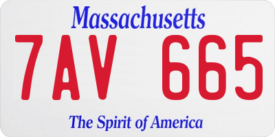 MA license plate 7AV665