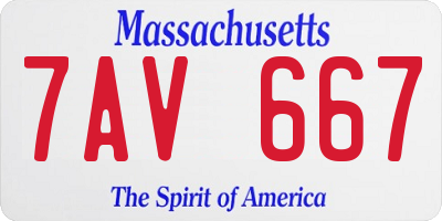 MA license plate 7AV667