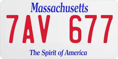 MA license plate 7AV677