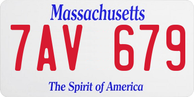 MA license plate 7AV679