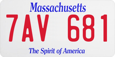 MA license plate 7AV681