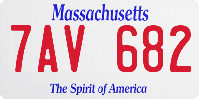 MA license plate 7AV682