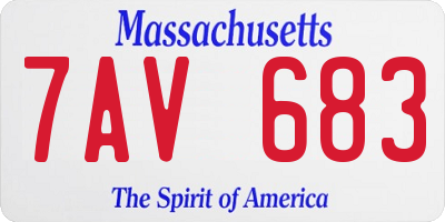 MA license plate 7AV683