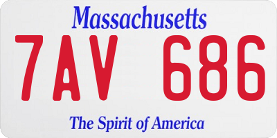 MA license plate 7AV686