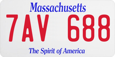 MA license plate 7AV688