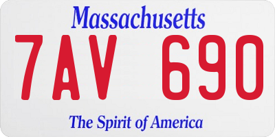 MA license plate 7AV690