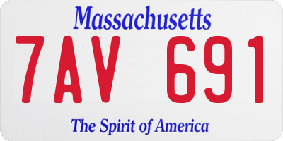 MA license plate 7AV691