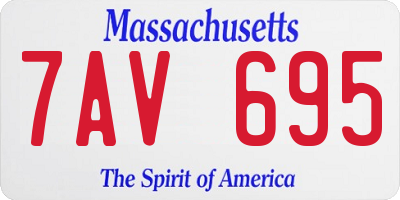 MA license plate 7AV695