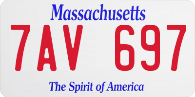 MA license plate 7AV697