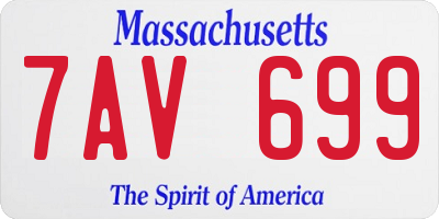 MA license plate 7AV699