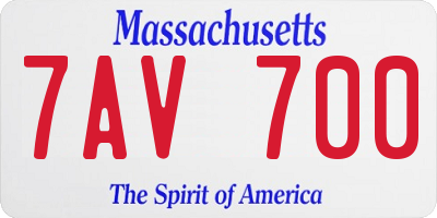 MA license plate 7AV700