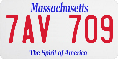 MA license plate 7AV709