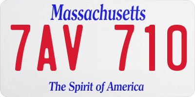 MA license plate 7AV710