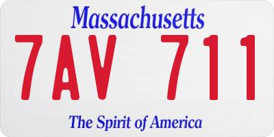 MA license plate 7AV711