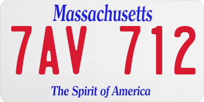 MA license plate 7AV712