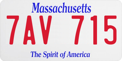 MA license plate 7AV715