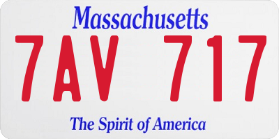 MA license plate 7AV717