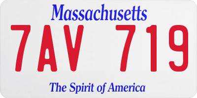 MA license plate 7AV719