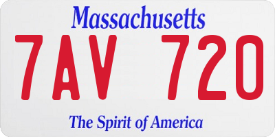 MA license plate 7AV720