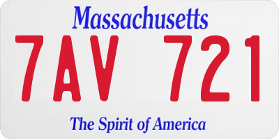 MA license plate 7AV721