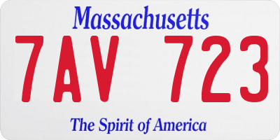 MA license plate 7AV723