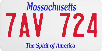 MA license plate 7AV724