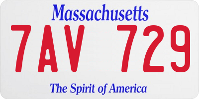 MA license plate 7AV729