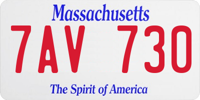 MA license plate 7AV730