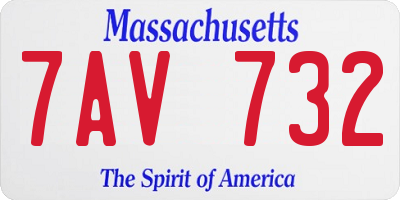 MA license plate 7AV732