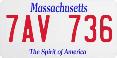 MA license plate 7AV736