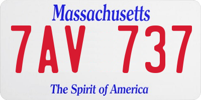 MA license plate 7AV737
