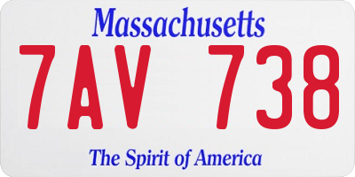 MA license plate 7AV738
