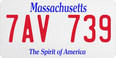 MA license plate 7AV739