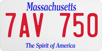 MA license plate 7AV750