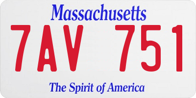 MA license plate 7AV751