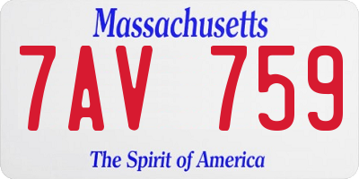 MA license plate 7AV759