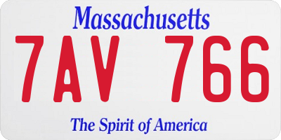 MA license plate 7AV766