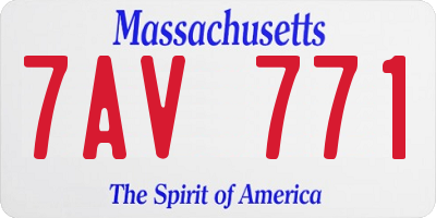 MA license plate 7AV771