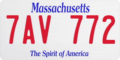 MA license plate 7AV772