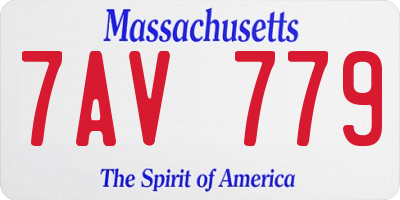 MA license plate 7AV779