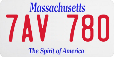 MA license plate 7AV780