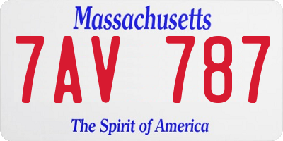 MA license plate 7AV787