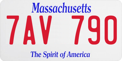 MA license plate 7AV790
