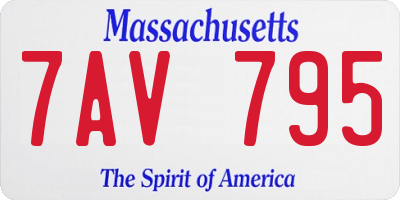 MA license plate 7AV795