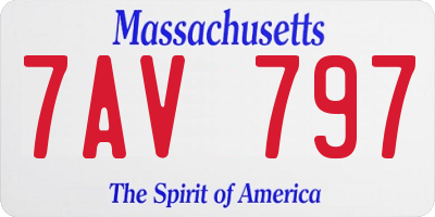 MA license plate 7AV797