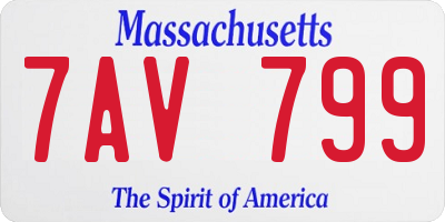 MA license plate 7AV799
